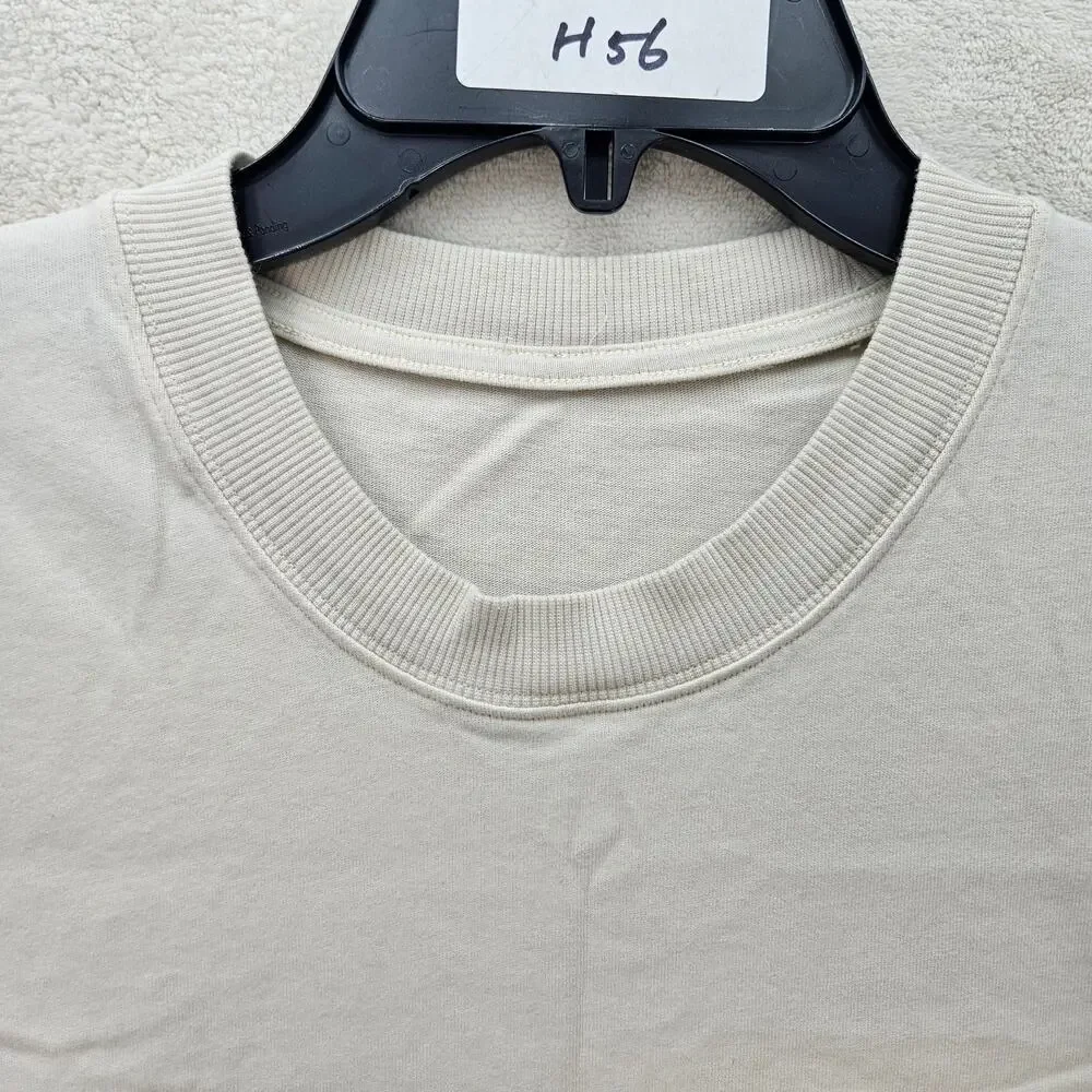 LULULEMON WOMEN'S 14 OVERSIZED HEAVY WEIGHT T SHIRT BONE WHITE